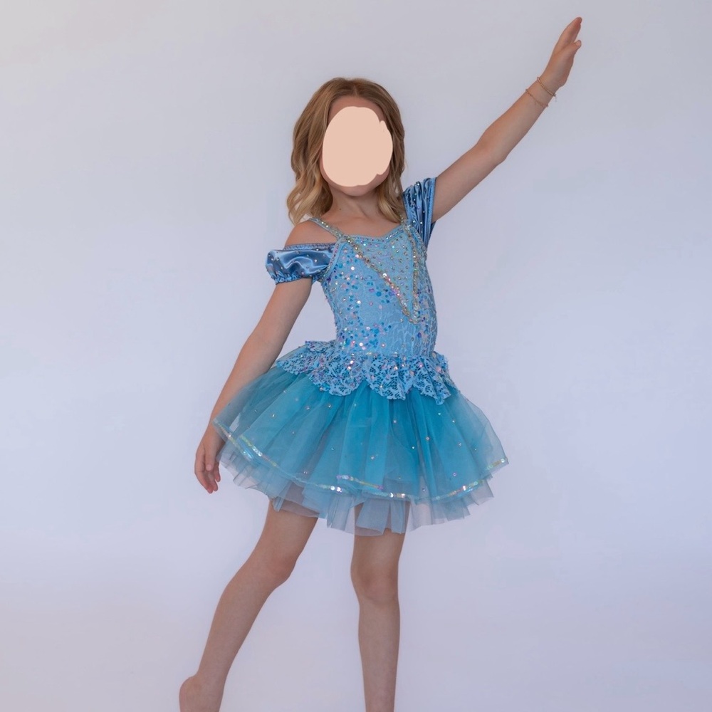 Girls Cinderella tutu dress rhinestone dance or Halloween costume